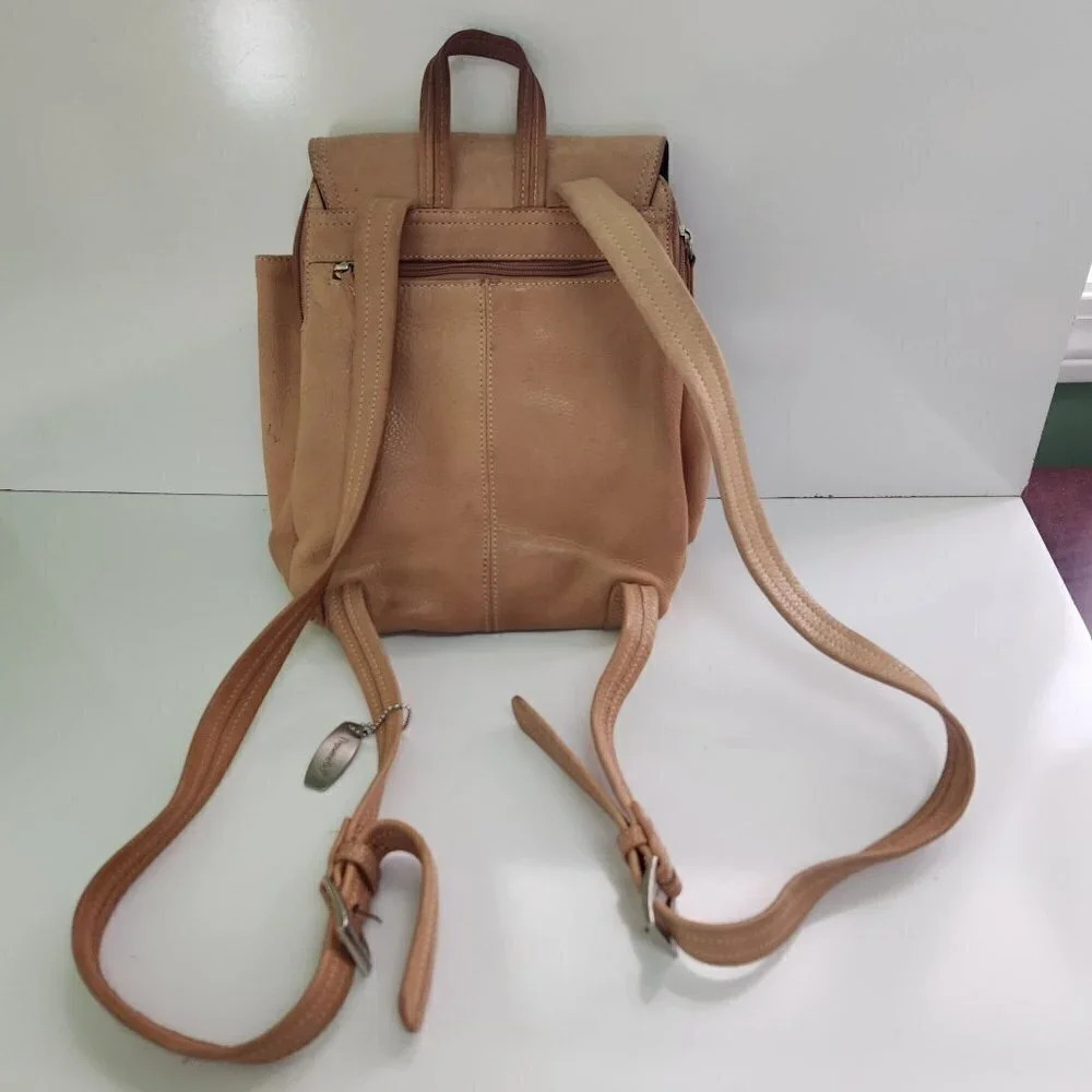 Tignanello Vintage Pebbled Leather Tan Backpack